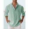 Men's Pure Cotton Stand-up Collar Long-sleeved T-shirt Loose Undershirt Solid Color Long-sleeved Cotton Shirt Men's