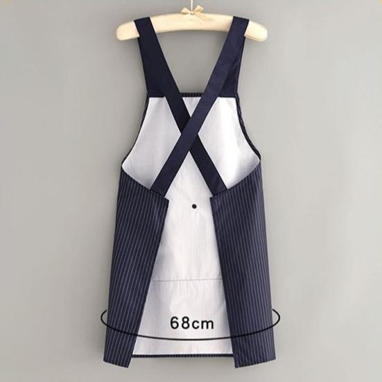 Waterproof Kitchen Apron with Pocket Removable Towel Multi-Functional Adjustable Oil-proof Men Women Chef Cooking Baking Striped Bib Apron