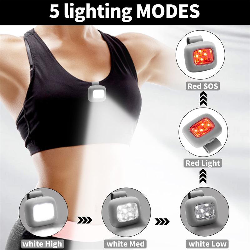LED Clip Lamp Magnetic USB Charging Running Lamp Outdoor Headlamp Waterproof Jogging Lamp Outdoor Backpack Buckle Light