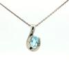 Brazil Amethyst Oval Pendant Necklace 925 Sterling Silver Rhodium Plated Gemstone Pendant with Chain Gift for Women