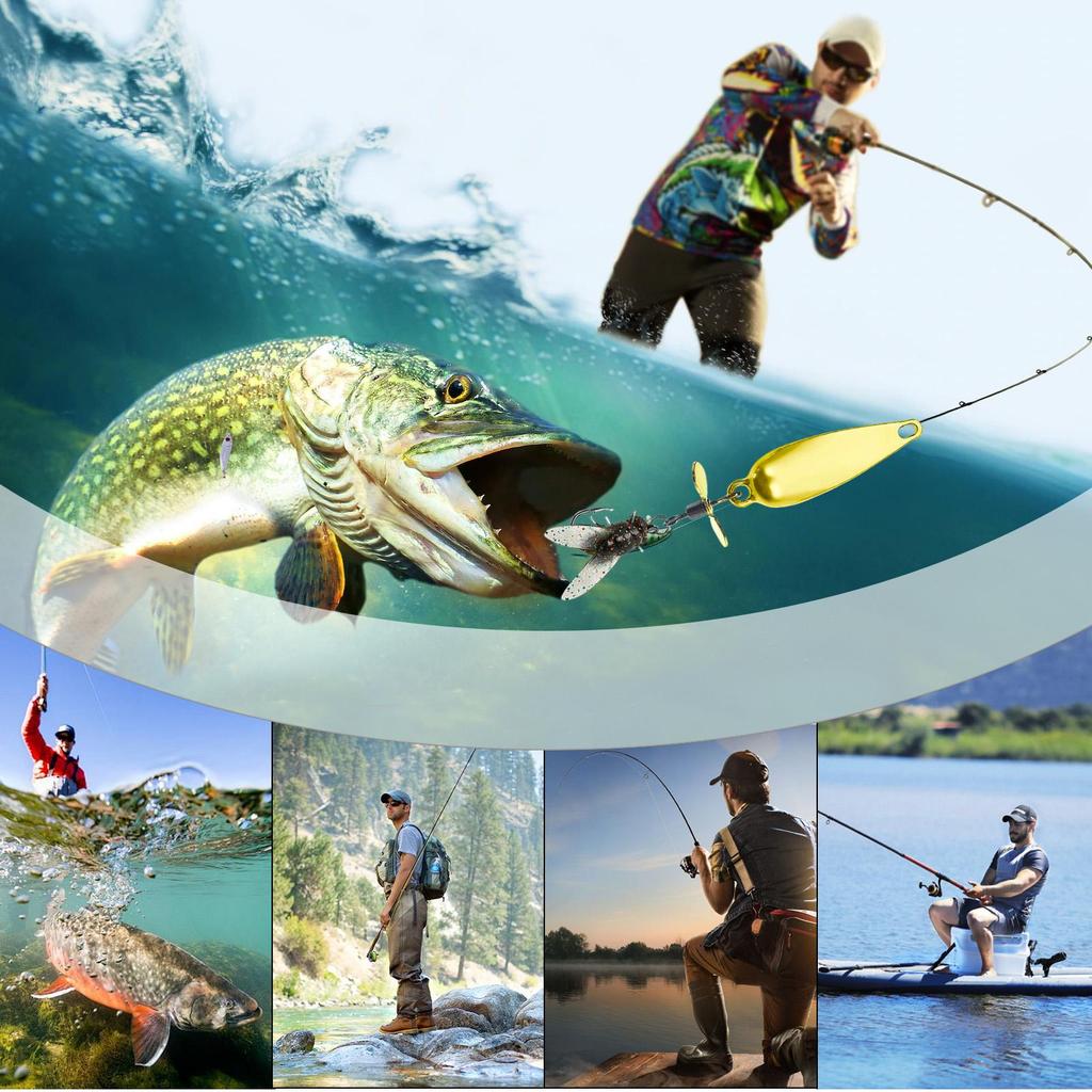 Spinners Fishing Lure Metal Propeller Fishing Lures 3D Realistic Metal Propeller Baits 3 Pieces For Anglers Pond Lake River