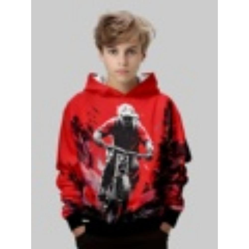 Cooler Gamepad-Print Jungen Casual Langarm Hoodies Jungen Sweatshirt Herbst Frühling Hoodie Tops Outdoor Bunte Kinderkleidung