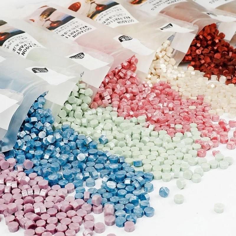100Pcs Wax Seal Beads Material Retro Wax Seal Stamp Scrapbook Material Craft Decoration Wedding Birthday Stamp Wax Lacquer Seals