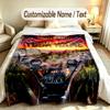 Fantasy Magic Theme Soft Blanket Personalized Custom Name Text Print Warm Blanket Home Sofa Bedroom Decor
