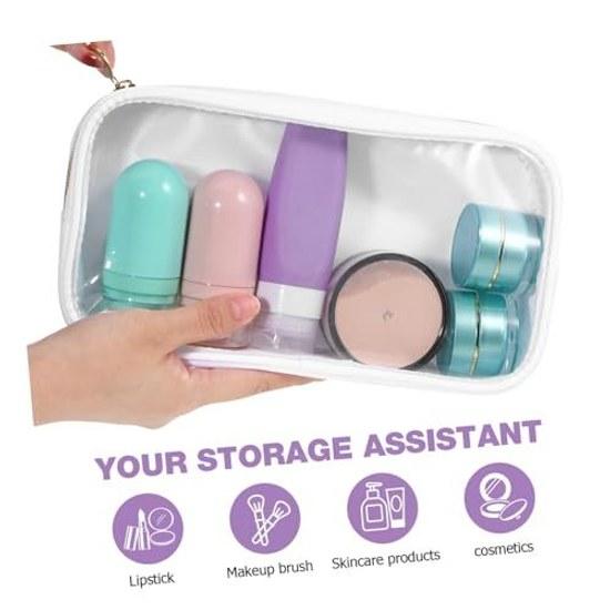 No-brand Item 2 Pieces Wash Bag Cosmetic Womens Pouch Supplement Travel Supplies Items Storage Toiletry Nylon White