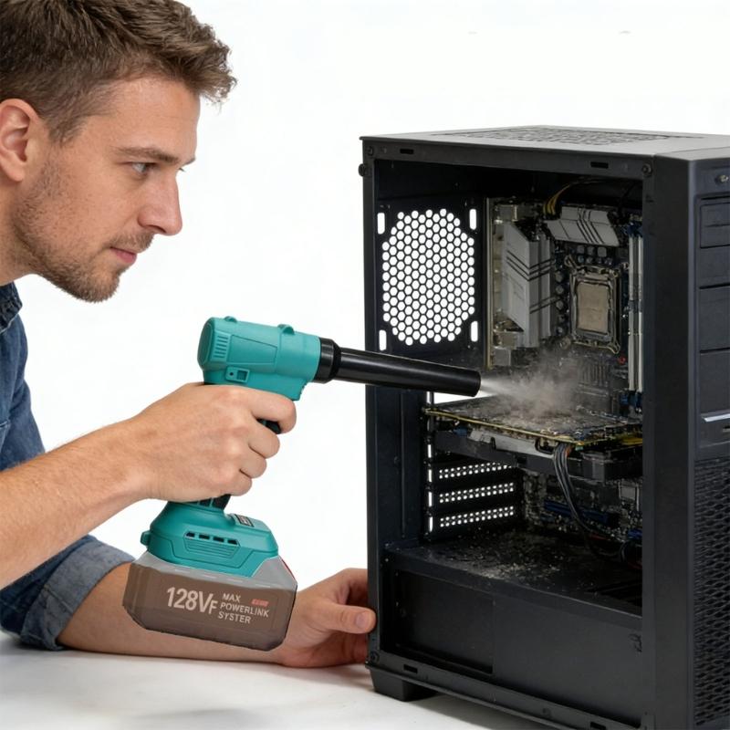 Rechargeable Cordless Leaves Blower Plastic Body Low Noise Handheld Blower for Small Spaces Debris Removal In Gardens