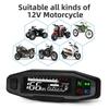 1 Stück Langlebiger Universeller Motorrad Tacho Drehzahlmesser Messgeräte LCD Ölmessgerät Schwarzes Wasserdichtes Digitales Armaturenbrett