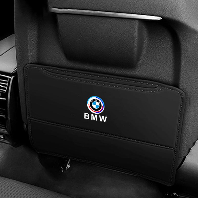 For BMW 50th Anniversary E46 E90 F30 G20 F10 X1 X3 X5 X6 PU Leather Car Seat Anti-kick Pad Dust-Proof Protection Mat Accessories nlvc53