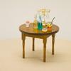 Décoration de maison de poupée mini table ronde et ensemble de chaises meubles scène modèle accessoires photo
