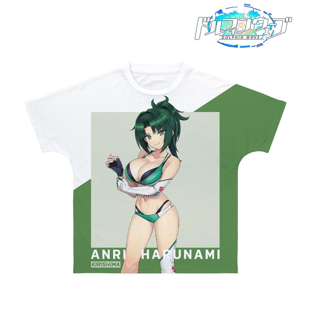 Dolphin Wave Anri Hinan Full Graphic T-Shirt Unisex L Size