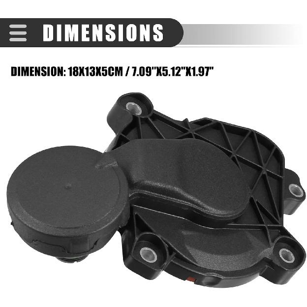 Motoforti PVC Engine Crankcase Vent Valve, for Mercedes-Benz E350 2012-2016, Plastic, 2760100331, Black