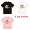Funny Cute Cartoon Print Men's T-Shirts Summer Fashion Street Outdoor Casual T-shirt Tops for Men's and Women's Tees Top