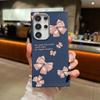 Pink Bowknot Print Matte Slim Case For Samsung S25 Ultra S24 FE S23 S22 A56 A36 A16 A55 A15 A35 A26 Leather Texture Soft TPU Shockproof Phone Cover