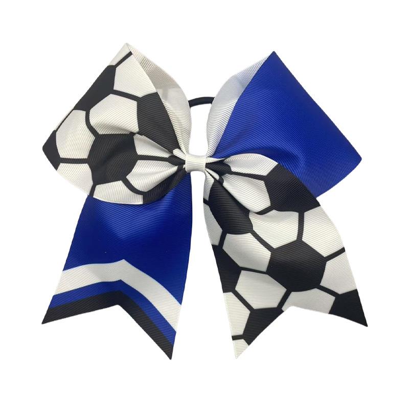 European Popular World Cup Double Color Bow Hair Tie for Kids