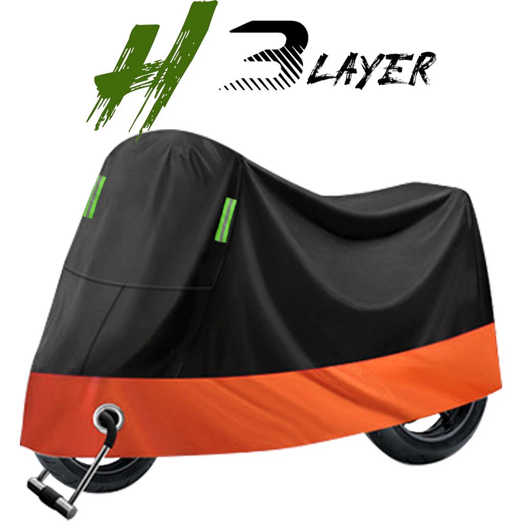 

Dual-Color Waterproof Motorcycle Cover: Rain, Sun, and Dust Protection for Full Vehicle Black/Orange