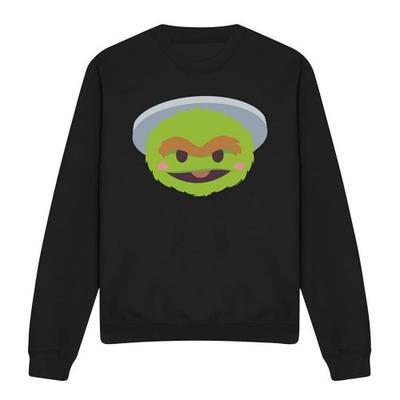 Sesame Street Unisex Adult Oscar The Grouch Kawaii Face Sweatshirt