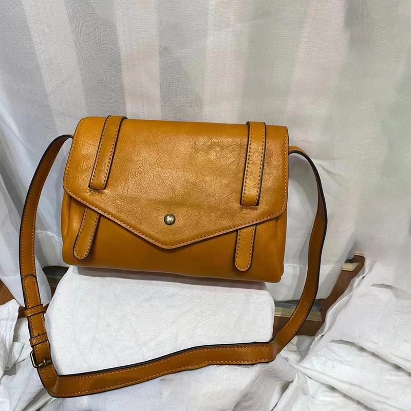 Genuine Leather Women s Cowhide Crossbody Bag Retro and Simple Top-grain Cowhide Single-shoulder Designer Luxury Bag 25x10x17cm