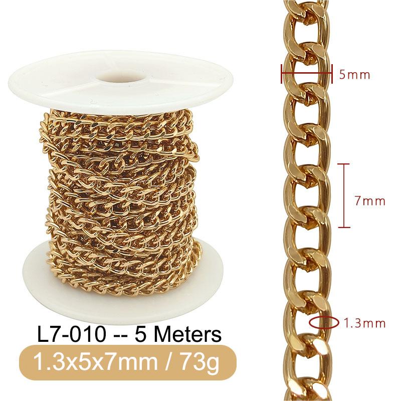 5M Metal Aluminum O-Shaped Chains Twist Chain for DIY Necklace Bracelet Jewelry Making Clothing Bag Component Accessory Supplies
