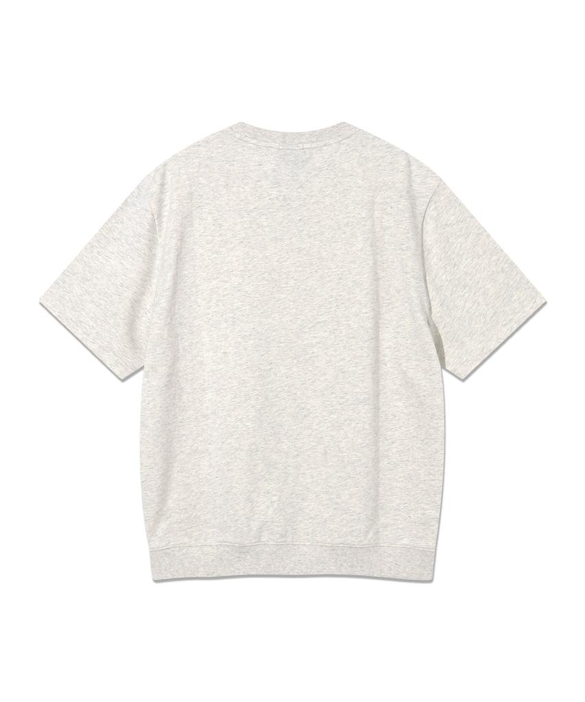 LEE Felt Twitch Logo Short Sleeve Sweatshirt Oatmeal