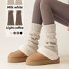 Wool Sock Hoods, White Leg Covers, Slimming Effect. Pair with Boodles Shoes. Winter Thick and Warm Leg Socks.