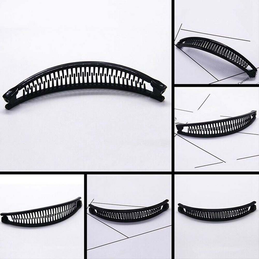 Solid Color Korean version Lady Girl Women Plastic Barrettes Hair Clip Comb Hairpins Banana Clip
