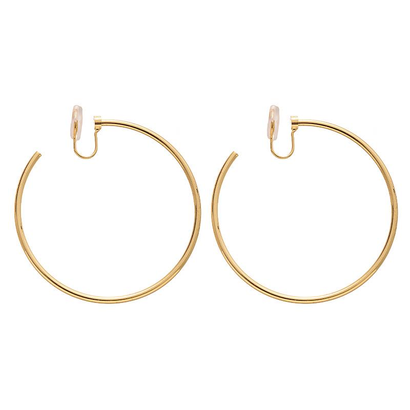 No ear piercings, simple metal sense, geometric plain ring, ear clips, European and American fashion commuting atmosphere, high sense temperament