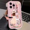 Pink Girl Flower Pattern Phone Case For iPhone 16 15 Pro Max 16E 14 13 12 11 XS X XR 7 8 Plus Shockproof Silicone Soft Cover
