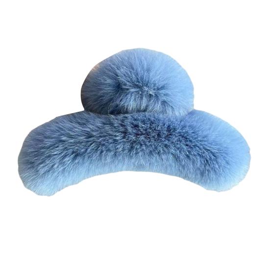 Hair Claw Soft Plush Cover Women Hair Clip Strong Spring Back Head Hair Clamp Party Holiday Hair Accessory