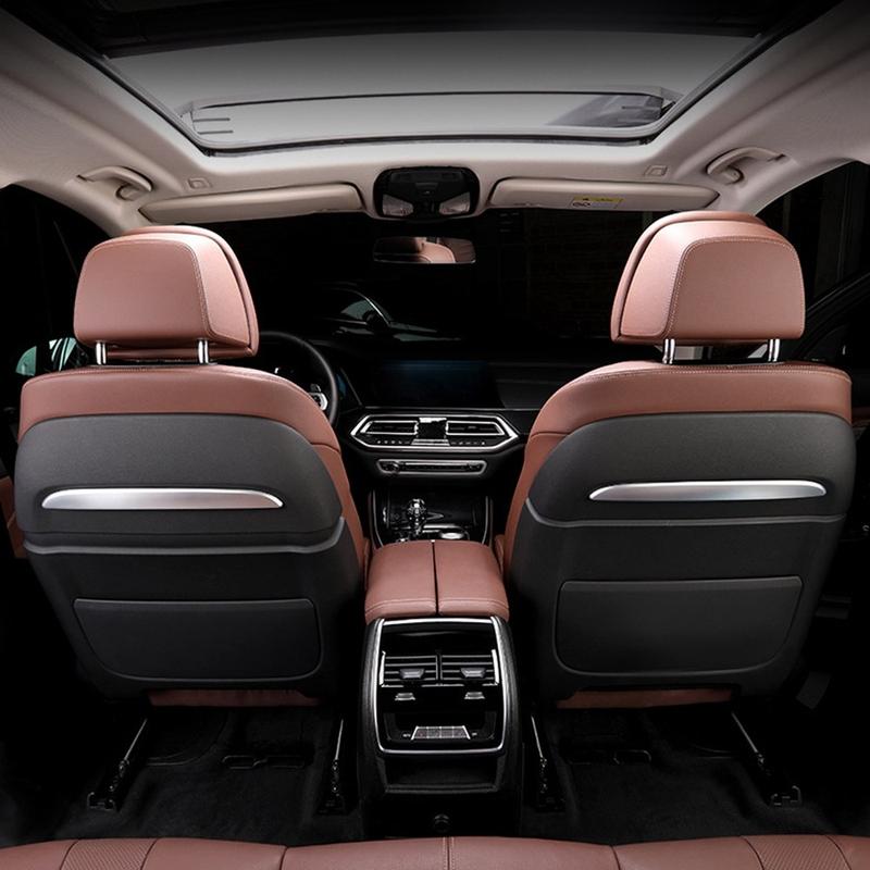 Car Chrome Silver Seat Back Trim Decoration Strips for-BMW X5 X6 X7 G05 G06 G07 6GT 2018- Interior Accessories
