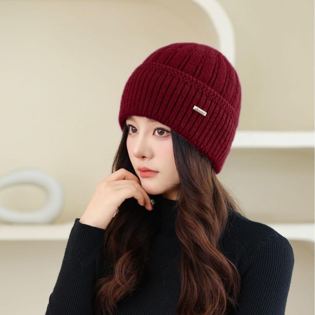 Pălărie nouă de toamnă și iarnă pentru bărbați în vârstă pentru femei, tricotată, versatilă, călduroasă și îngroșată, pălărie oală de lână la modă, pălărie rece pentru bunică