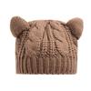 New Lovely Cat Ears Knitted Hat Fashion Women Solid Color Winter Warm Crochet Braided Beanie Hats Casual Girl Kawaii Wool Cap