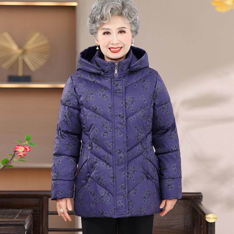 Winter Clothes. Cotton-padded Jacket Grandma's Long Cotton-padded Mother Hooded Coat Thickened Cotton-padded Jacket To Keep Warm