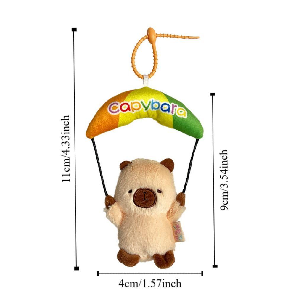Panda Cartoon Plush Animal KeyChain Capybara Bag Pendant Car Keyring  Schoolbag Backpack Charm