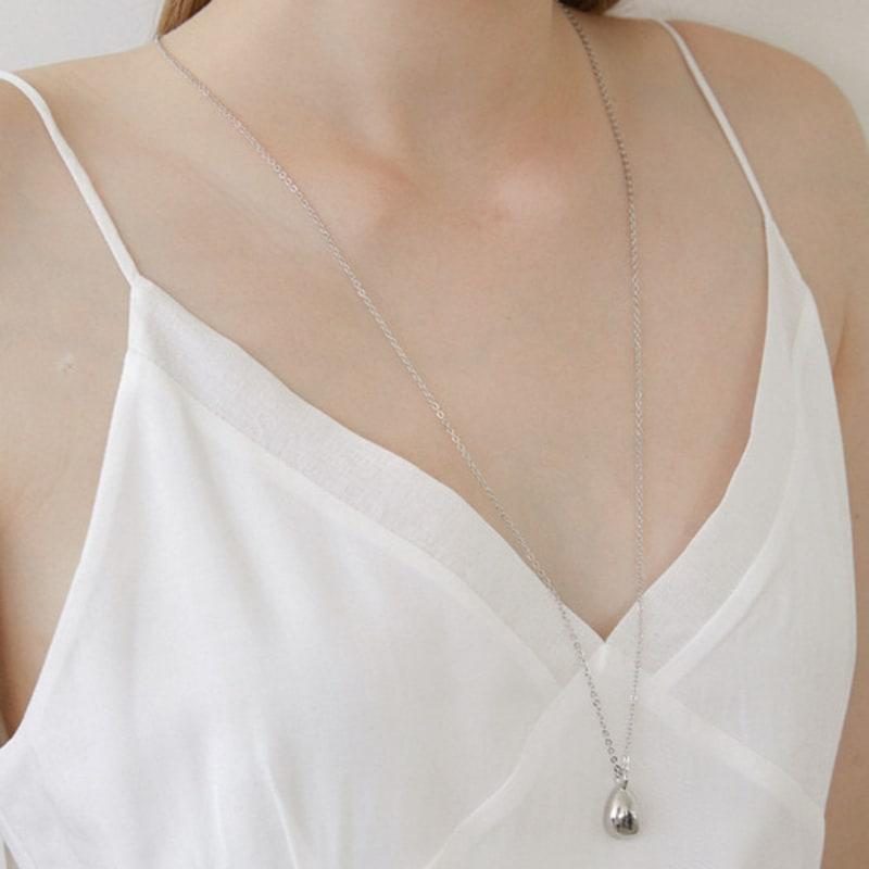 halden pebble pendant necklace (N041_silver)