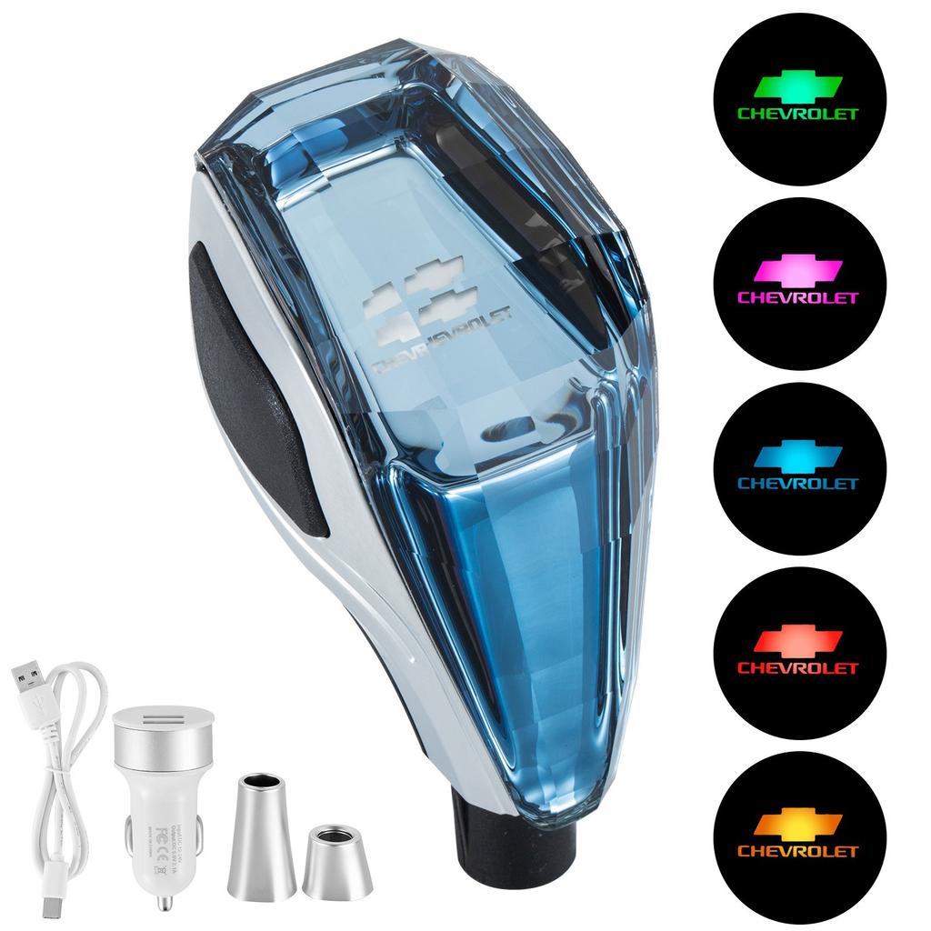 Car Crystal Gear Shift Head LED Illuminated Gear Head for Chevrolet Logo AVEO Sail SS Blazer TRAX CRUZE TRAX IMPALA SILVERADO amp456