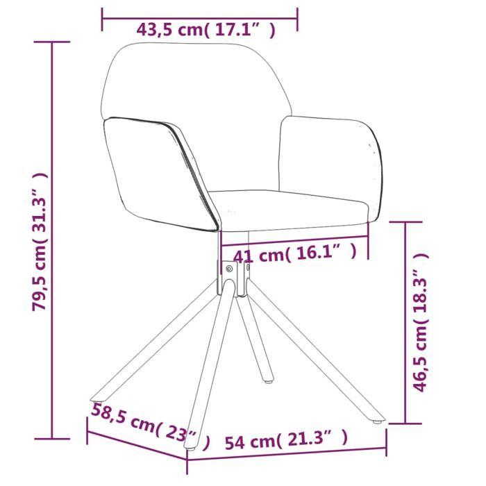VidaXL 2x Chaises Pivotantes de Salle à Manger Fauteuils à Dîner Chaises de Cuisine Chaises de Repas Hauteur Réglable Vert 344742