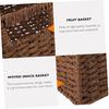 BESPORTBLE Rattan Storage Basket Storage Rectangular Wicker with Built- In Handles Natural Wicker Storage Basket Bins for Home Organization Coffee
