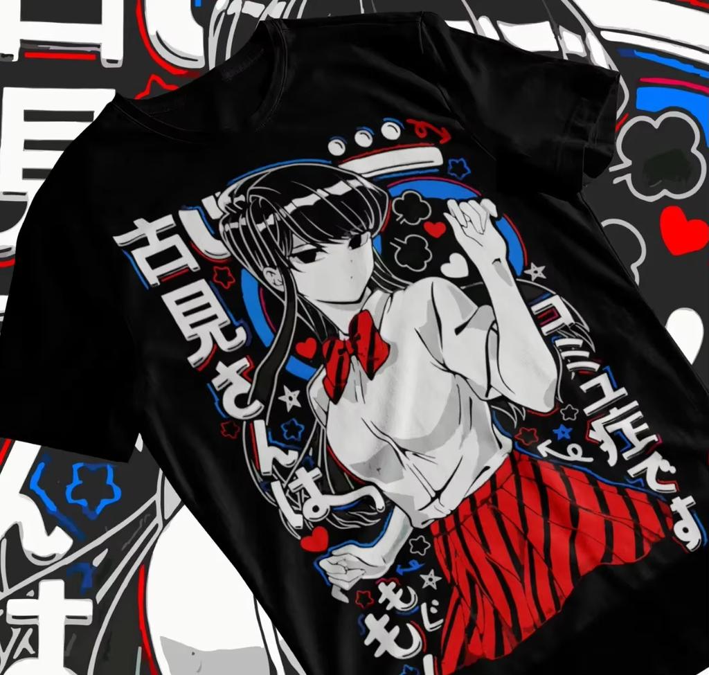 Summer Hot Selling Komi San Cant Communicate Tshirts Unisex Anime Tshirts Mens Round Neck Short Sleeved Tshirts
