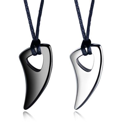 Stainless Steel Wolf Teeth Necklace Titanium Steel Men's Pendant Personalized Trendy Men's Horn Pendant