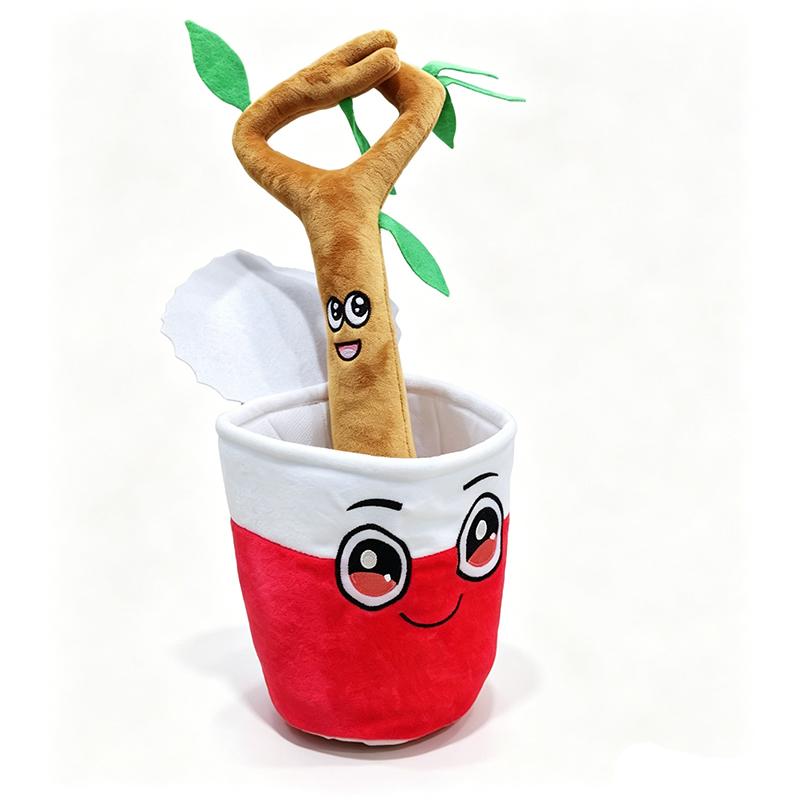 Cute Cartoon Face Bucket Plush Toy Soft Fluffy Garden Tool Stuffed Doll Collectible Gift For Kids And Teens Decor