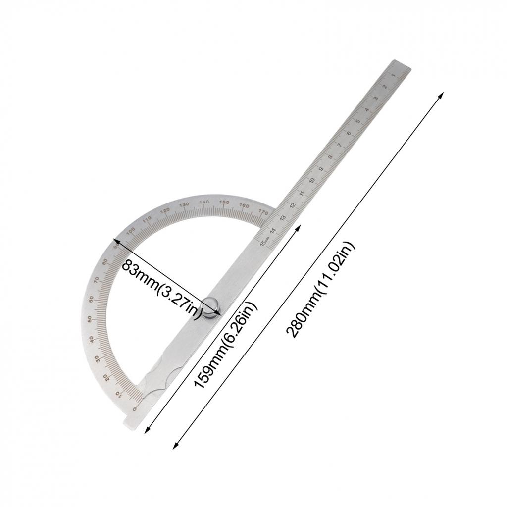 0-180 Degree Rotation Angle Gauge Tool Stainless Steel Protractor