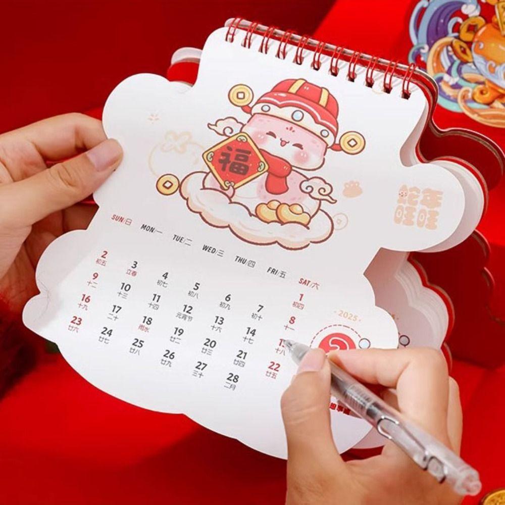 

Стоячий перекидной новогодний ежемесячный календарь с буквами змеиный календарь на новый год подарок Style E