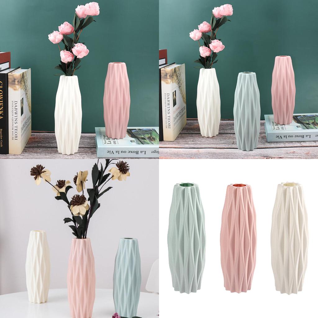 Elegant vit imitationskeramisk blomvas för chic heminredning