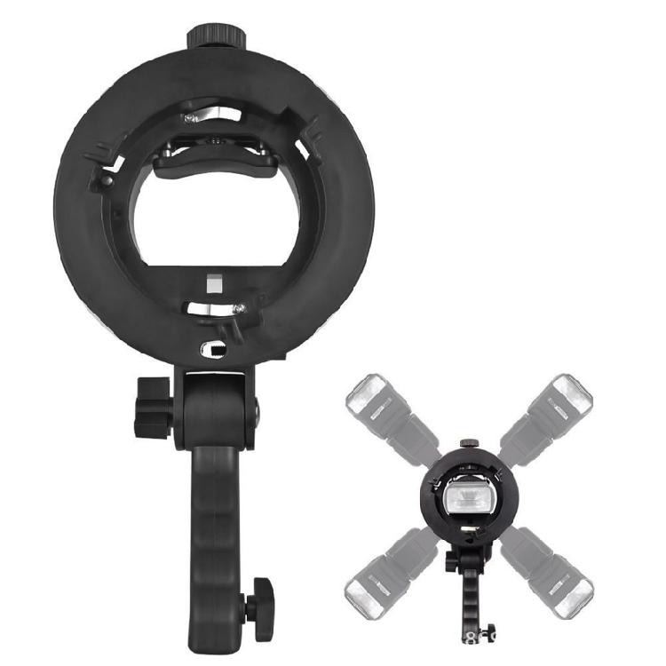 Speedlite Mount Adapter Bracket for Flash Light Softbox Snoots S-Type Grip Stand