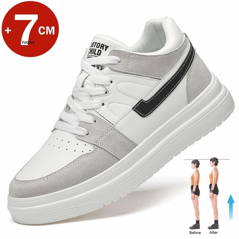 Echtleder-Sneaker Herren Sport-Elevator-Schuhe Schuhe zur Höhenvergrößerung Einlegesohle 6cm Mann Alltag Freizeit Mode Hohe Schuhe