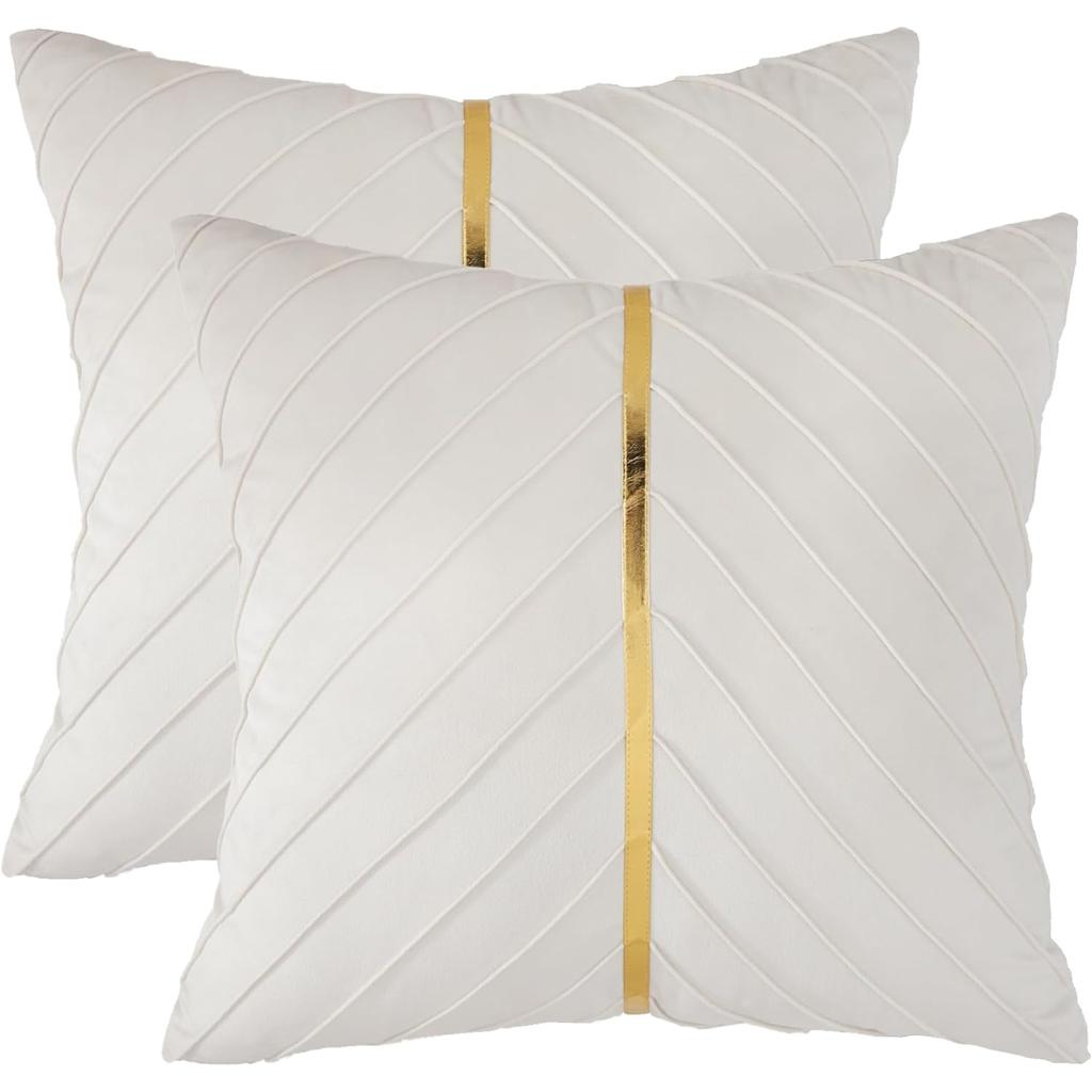 1 Pezzo Copricuscini in Velluto 45*45cm Pelle Dorata Decorativo Federa per Cuscino Divano Lusso Moderno Copricuscini Decorativi