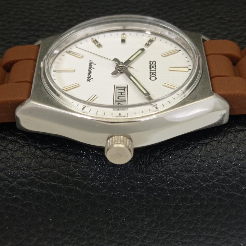 Seiko AUTOMATIC JAPAN 6349A VINTAGE MENS WHITE COLOR DIAL WRIST WATCH A702509-1 R126-a702509