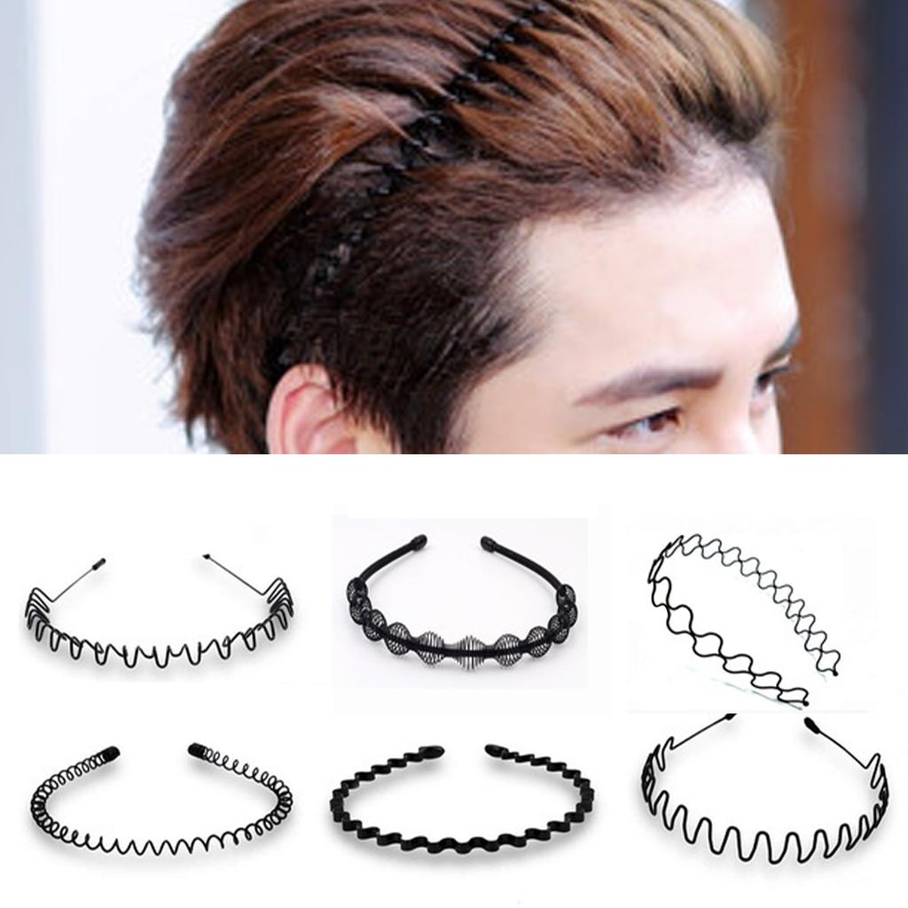 6Pcs Hair Band Metal Fashionable Practical Wavy Hair Hoop for Sports Make Up Go Out