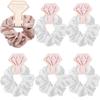 6pcs Satin Scrunchies Girls Elastic Hair Band Ponytail Holder Ties Rubber Bands Bride Bridesmaid Accessories Wedding Supplies