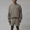 Fear of God Essentials FW20 Long Sleeve Polo Shirt with Letter Logo Unisex Tops Taupe FOG-FW20-355